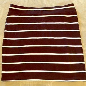 Black & White Striped Spandex Skirt Sz. S